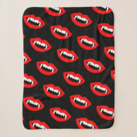 Cartoon Monster Vampire Lips sharp Teeth Fangs