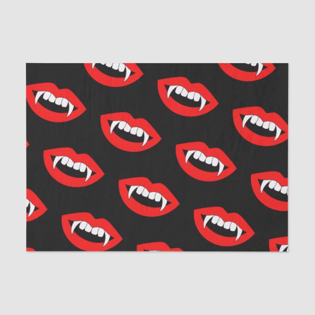 Cartoon Monster Vampire Lips sharp Teeth Fangs Tissue Paper (Front)