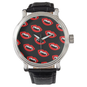 Cartoon Monster Vampire Lips sharp Teeth Fangs Watch
