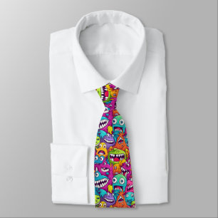Cartoon Monsters Necktie