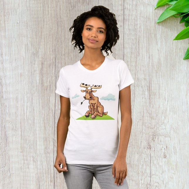 Cartoon Moose Womens T-Shirt (Creator Uploaded)