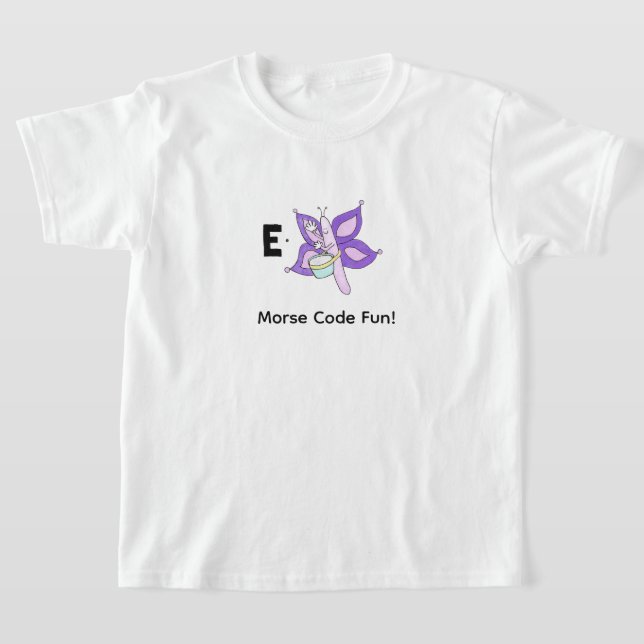 Cartoon Morse Code for Kids!  Letter E T-Shirt (Laydown)
