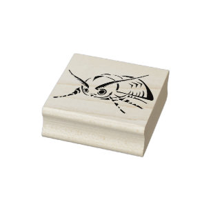 cartoon moth art stamp