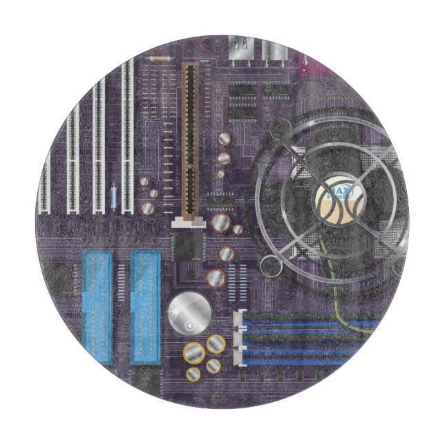 Cartoon Motherboard Cutting Board (Front)