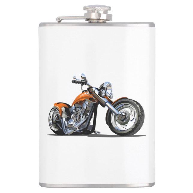 Cartoon motorbike hip flask (Front)