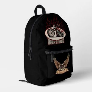 Cartoon motorbike printed backpack