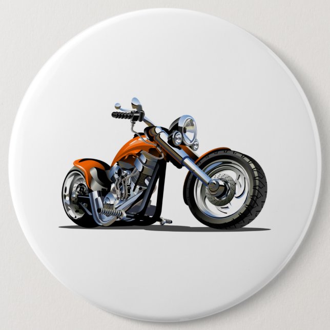 Cartoon motorcycle 6 cm round badge (Front)