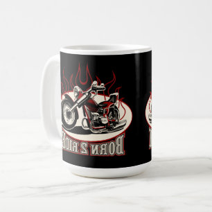 Cartoon motorcycle coffee mug