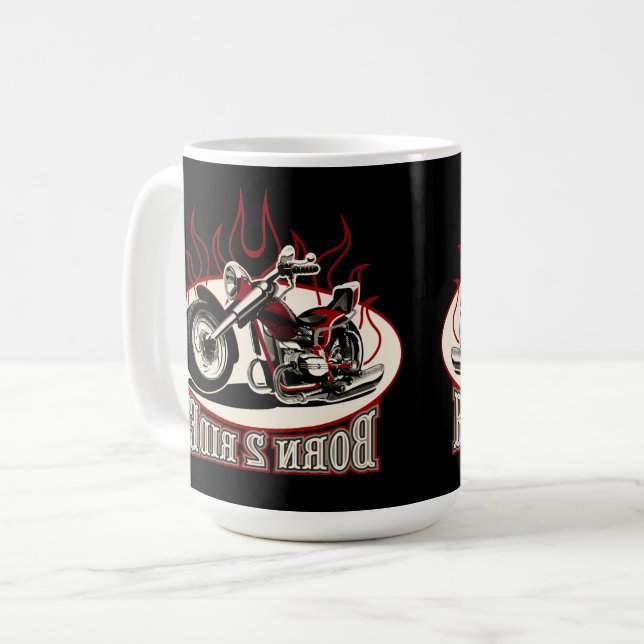 Cartoon motorcycle coffee mug (Front Left)