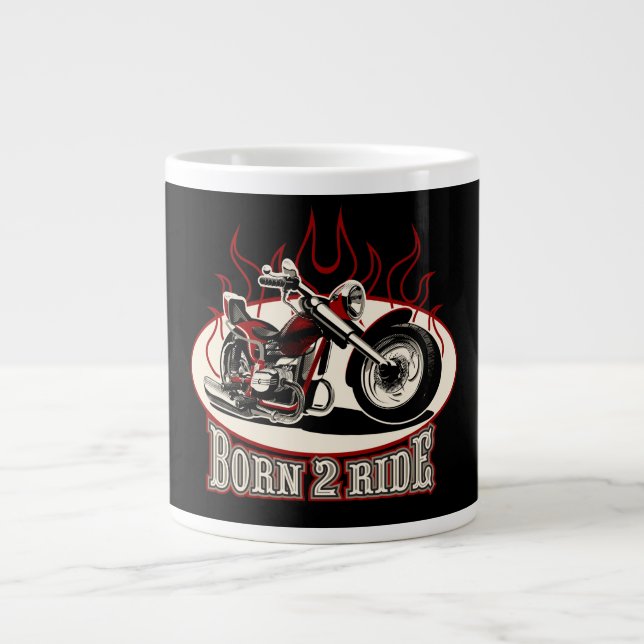 Cartoon motorcycle large coffee mug (Front)