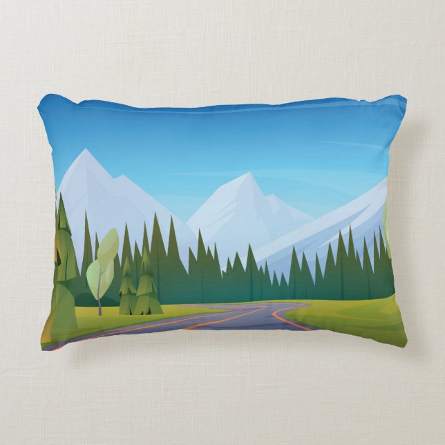 Cartoon Mountain Decorative Cushion (Front)