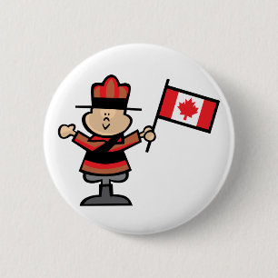 Cartoon Mountie 6 Cm Round Badge
