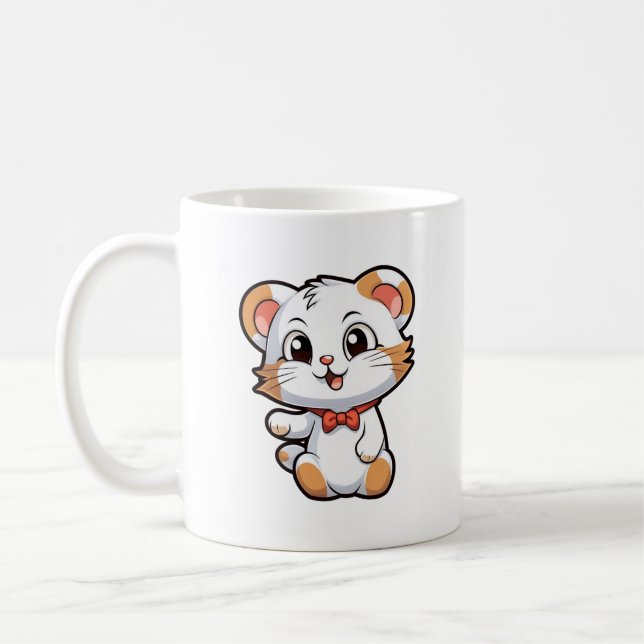 Cartoon mouse illustration coffee mug (Left)