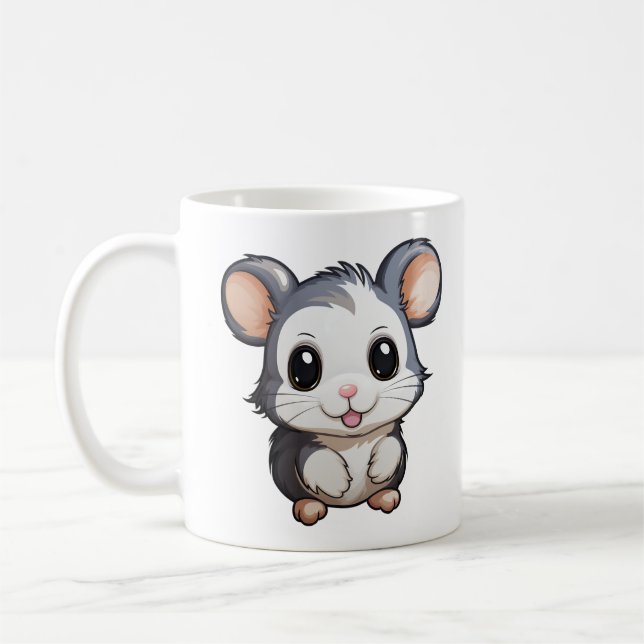 Cartoon mouse illustration coffee mug (Left)