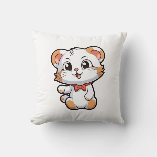 Cartoon mouse illustration cushion (Front)
