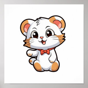 Cartoon mouse illustration poster
