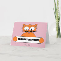 Cartoon Moustache Cat Senor Gato Congratulations