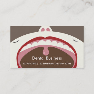 Cartoon Mouth Dental Appointment Business Card