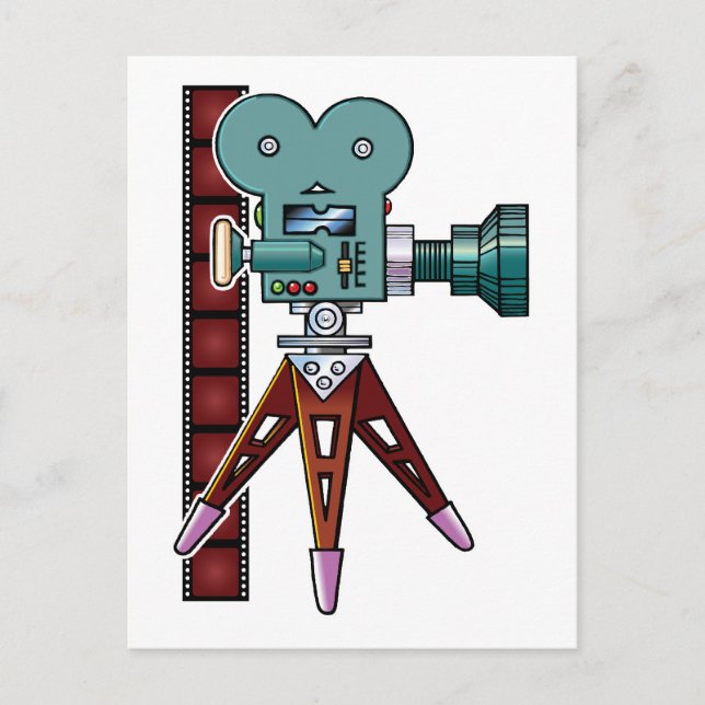 Cartoon Movie Camera Postcard (Front)