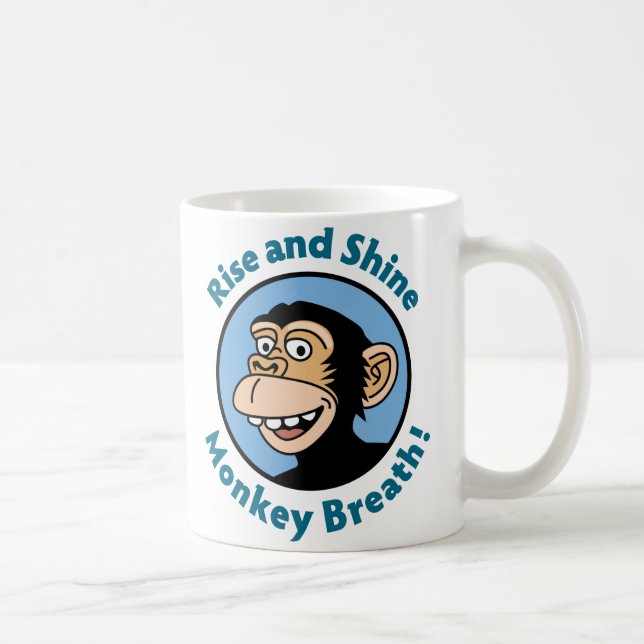 Cartoon Mug: Monkey Breath Coffee Mug (Right)