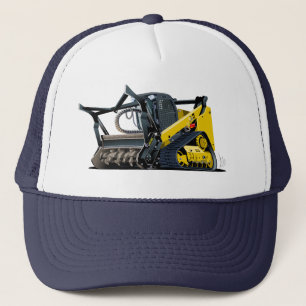 Cartoon mulcher trucker hat