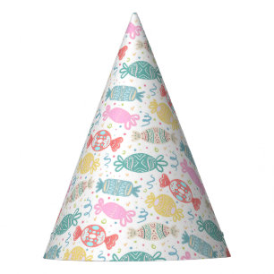 Cartoon multicolored festive candies party hat