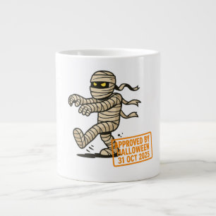 Cartoon Mummy – Approved by Halloween Large Coffee Mug