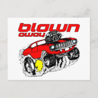 Cartoon Muscle Car Blown Away