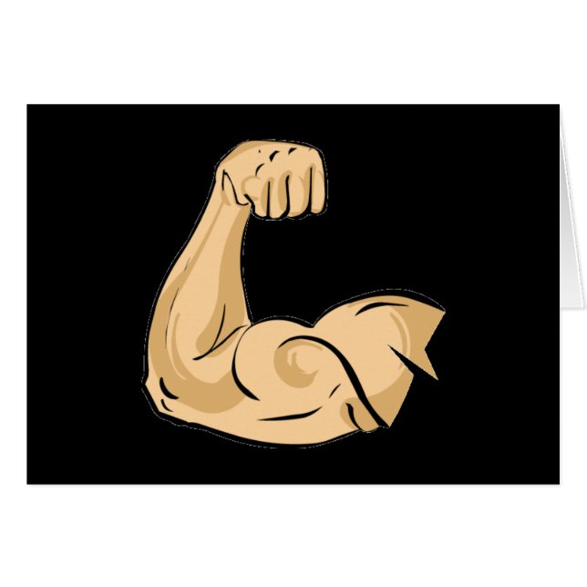 CARTOON MUSCLES MAN strong arm biceps athletic pow (Front Horizontal)