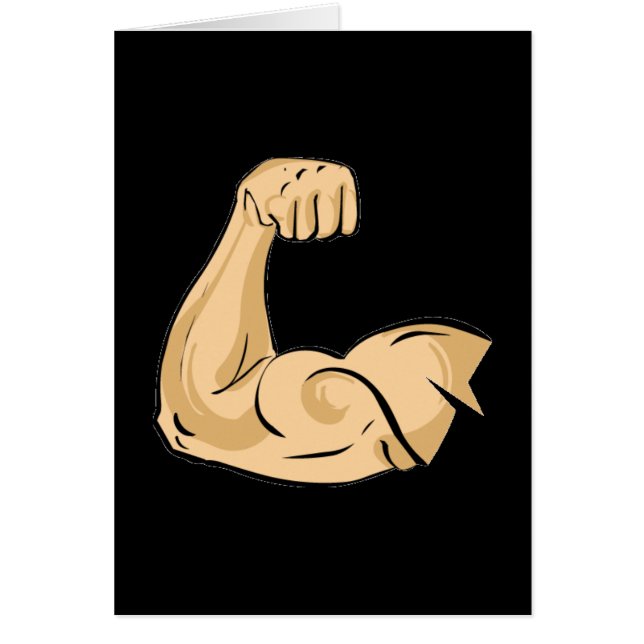 CARTOON MUSCLES MAN strong arm biceps athletic pow (Front)