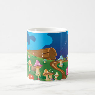 Cartoon Mushrooms in a meadow Coffee Mug