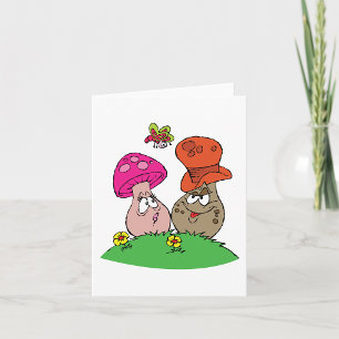 Cartoon Mushrooms Note Cards