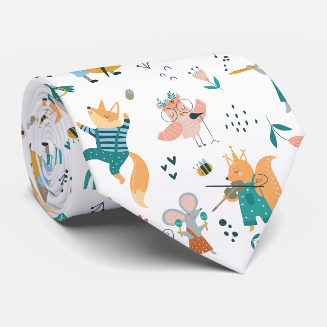 Cartoon Music Band Tie (Rolled)