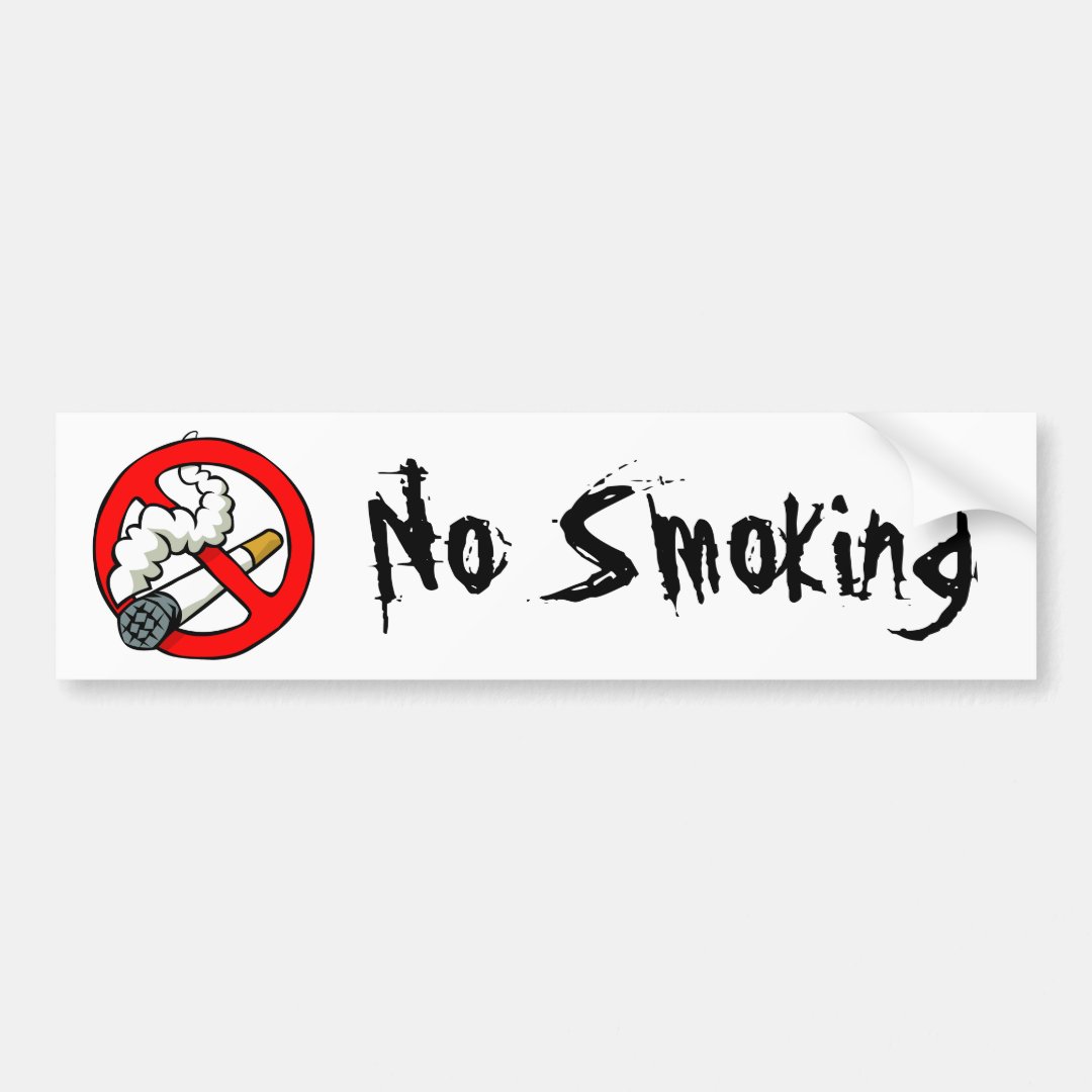 Cartoon No Smoking Sign Bumper Sticker Zazzle 