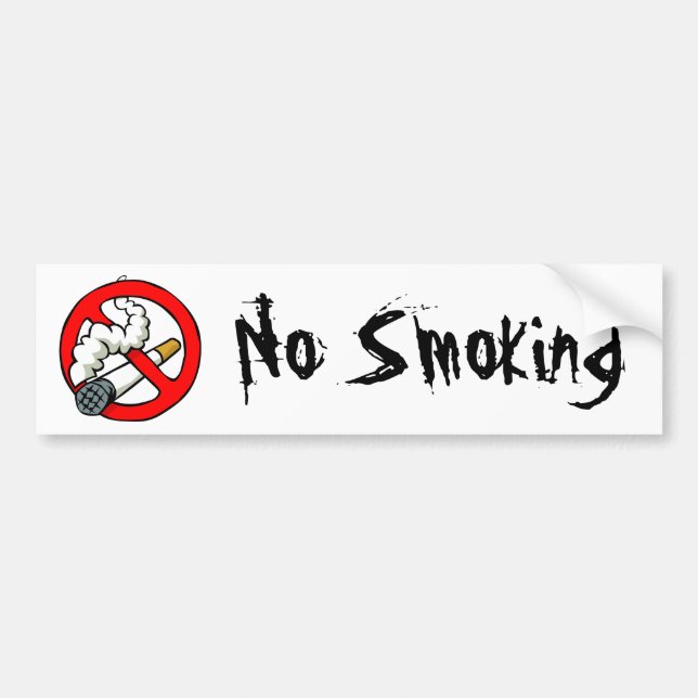 Cartoon No Smoking Sign Bumper Sticker (Front)