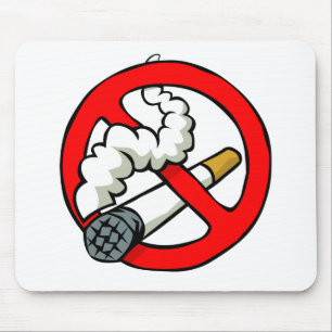 Cartoon No Smoking Sign Mouse Pad