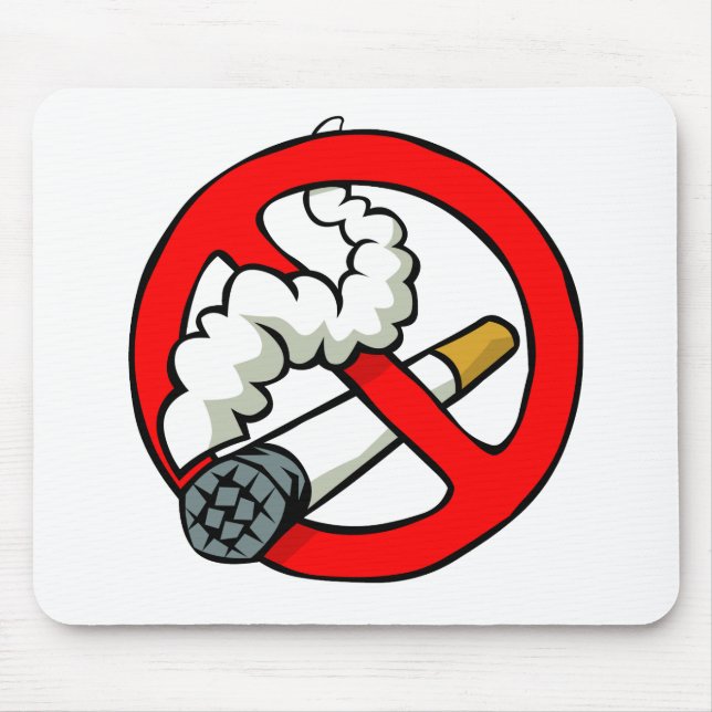 Cartoon No Smoking Sign Mouse Pad (Front)