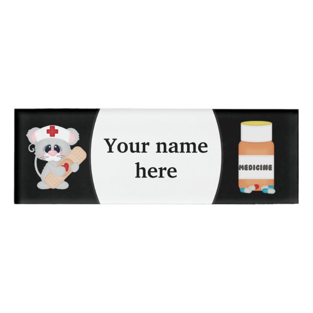 Cartoon nurse add name tag (Front)