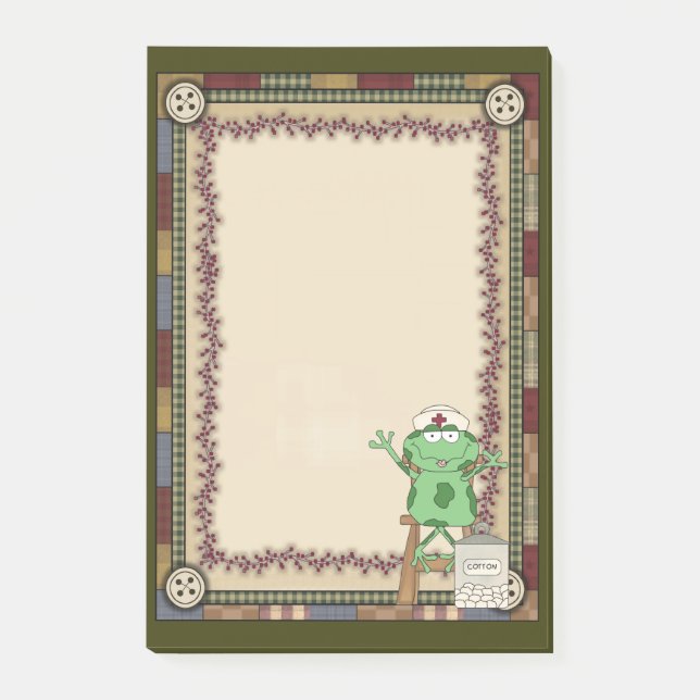 Cartoon Nurse Frog Post-it-notes Post-it Notes (Front)