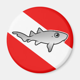 Cartoon Nurse Shark Dive Flag Magnet
