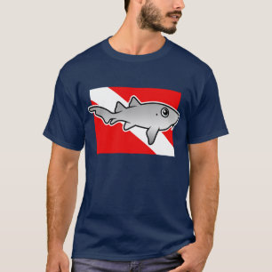 Cartoon Nurse Shark Dive Flag T-Shirt