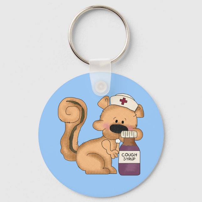 Cartoon Nurse squirrel keychain (Front)