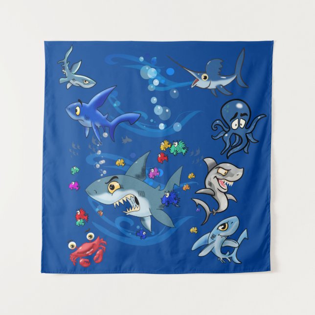 Cartoon Ocean Tapestry (Front)