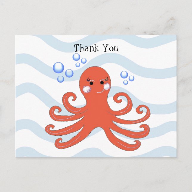 Cartoon Octopus Postcard (Front)