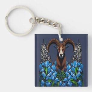 Cartoon Of A Bighorn Sheep With Colorado Blue Key Ring