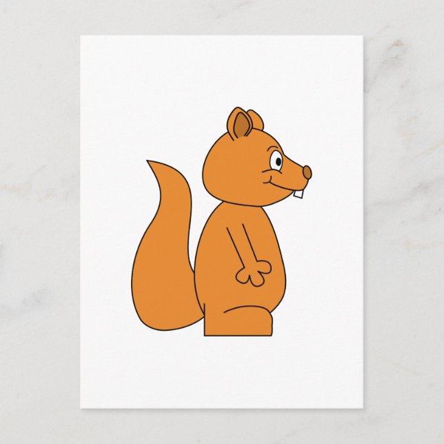 Cartoon of a Red Squirrel Postcard (Front)
