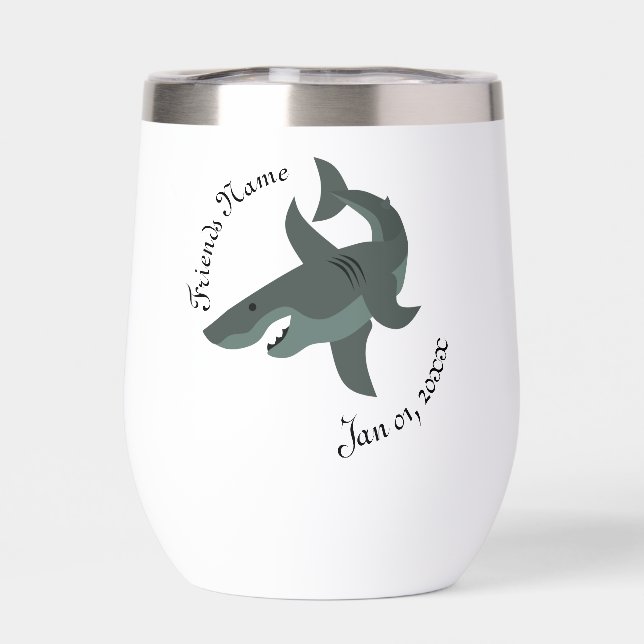 Cartoon of a Scary Great Shark (Back)