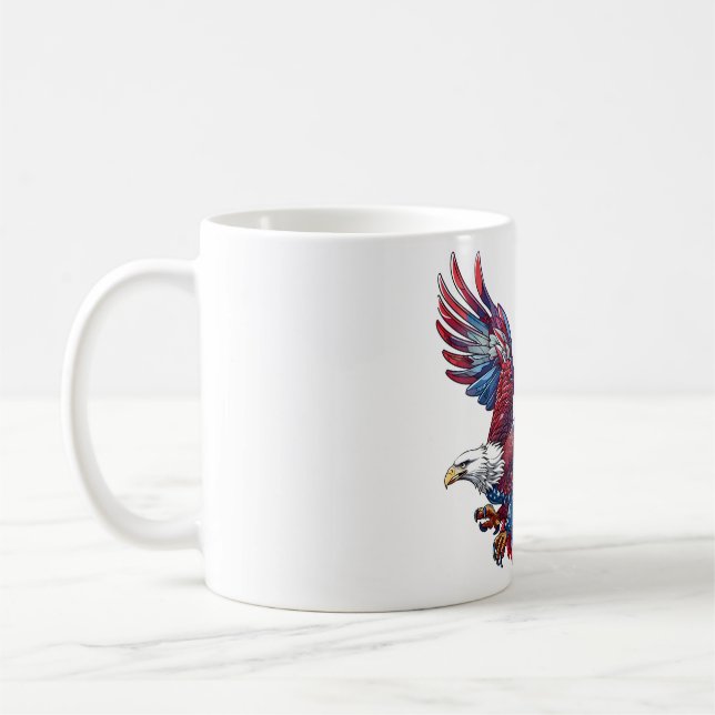 Cartoon of an eagle, 4th of July concept Coffee Mug (Left)