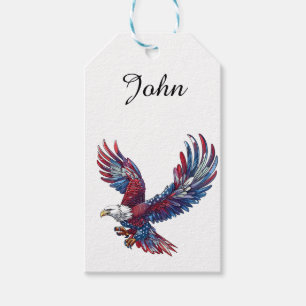 Cartoon of an eagle, 4th of July concept Gift Tags