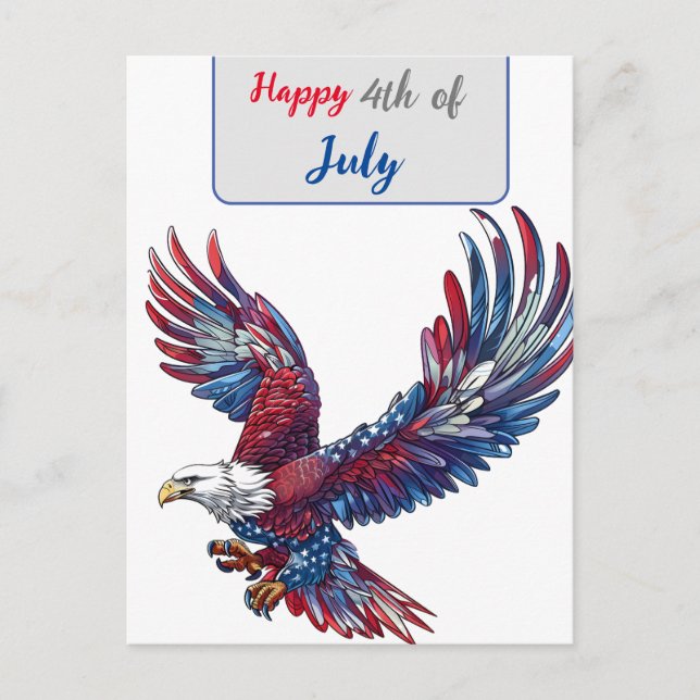 Cartoon of an eagle, 4th of July concept Postcard (Front)